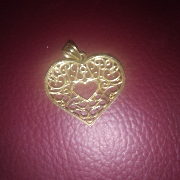 14k gold heart pendant / charm only. - Picture 2 of 3